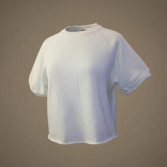 AG Adriano Goldschmied White Short Sleeve Sweatshirt Top Small Made USA - Picture 1 of 11